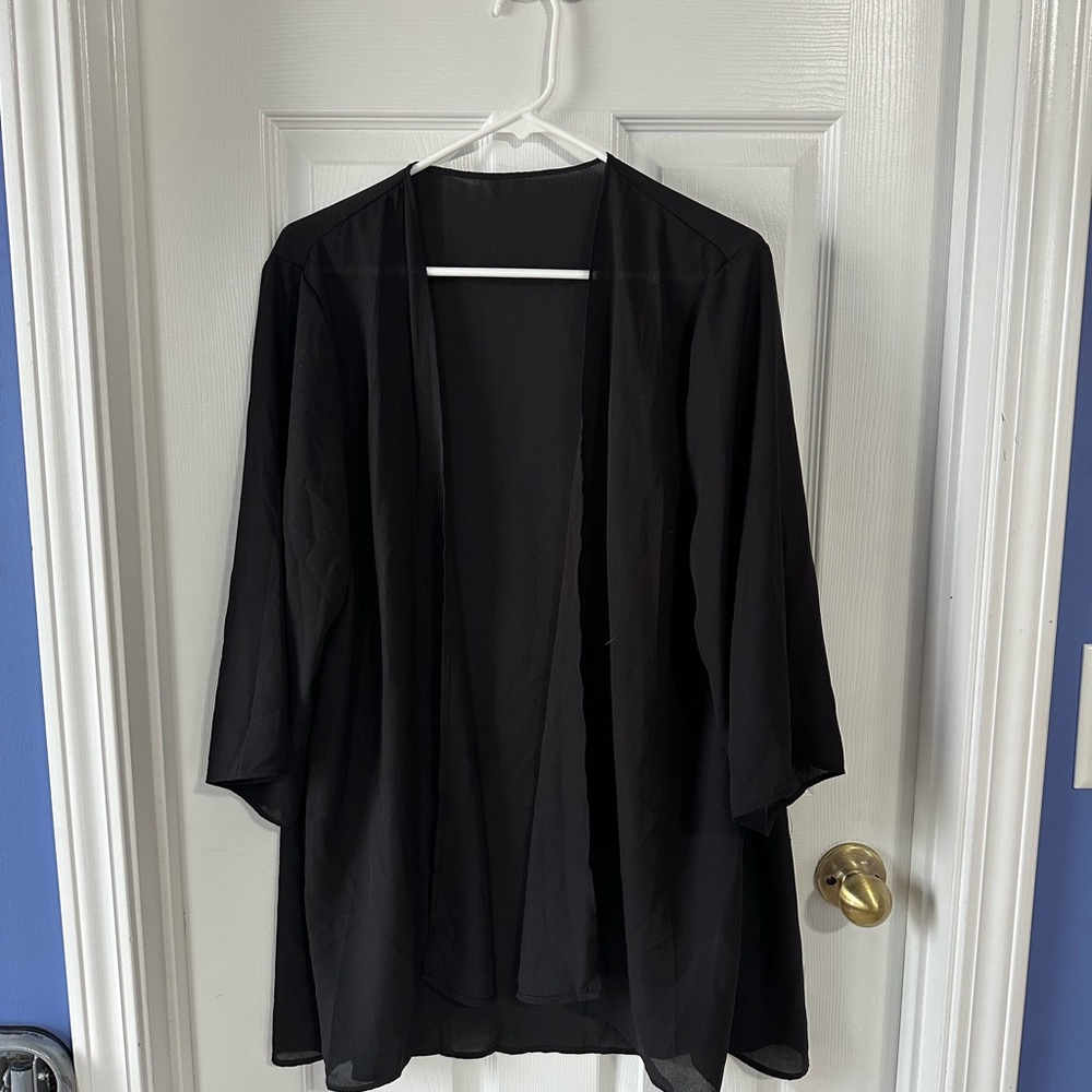 Sheer black cover, short sleeves, size XL, Never worn